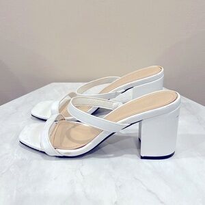 🔥Bamboo Elegant White Women's Heeled Sandals🔥